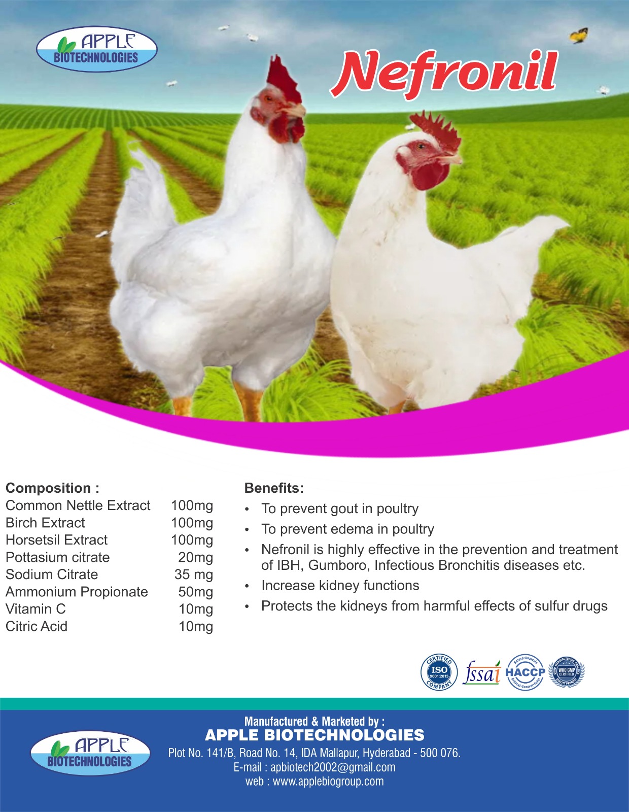 NEFRONIL : Natural Kidney Support for Poultry